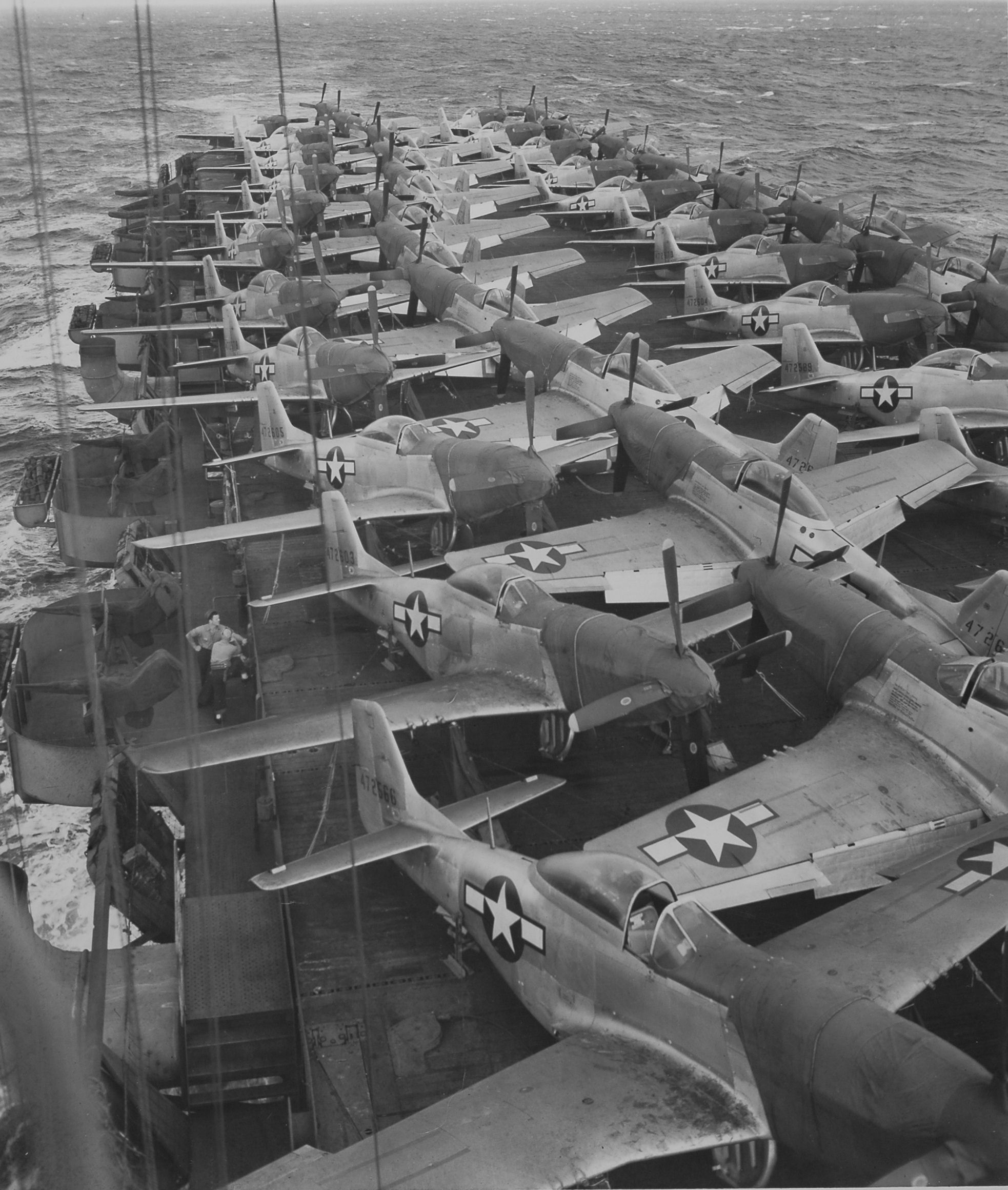 Kalinin Bay Escort Carrier - ferrying 506th P-51D Mustang's destend for Iwo Jima